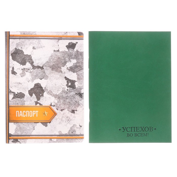 Подарочный набор "С Днём защитника Отечества": обложка для паспорта и блокнот