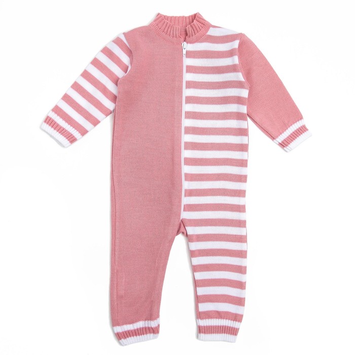 Комбинезон детский, рост 74-80, цвет бордовый, принт полоска 1129_М