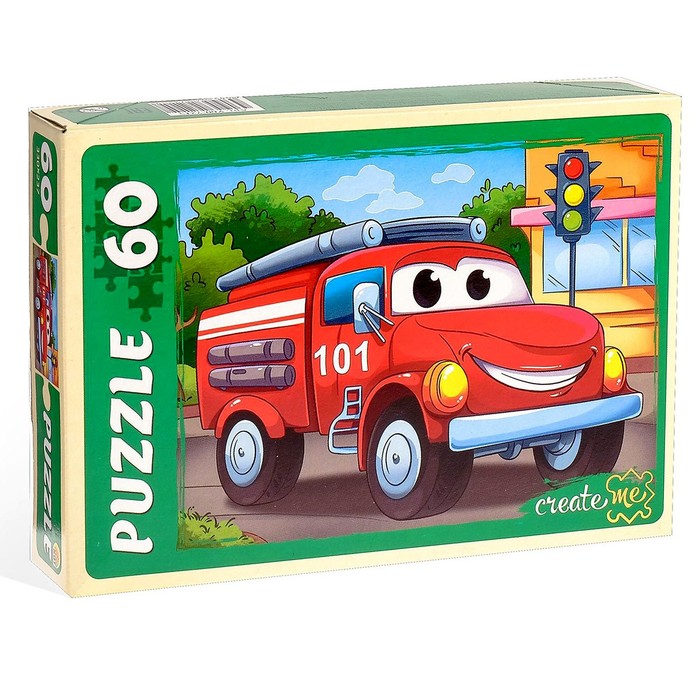 Пазл "Пожарная машинка", 60 элементов
