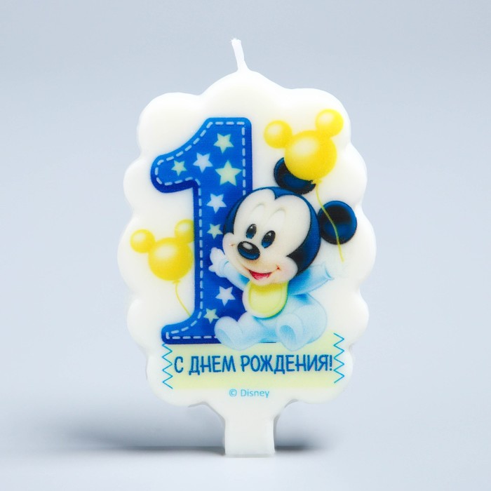 Свеча в торт Дисней 1 "1 годик" Микки Маус