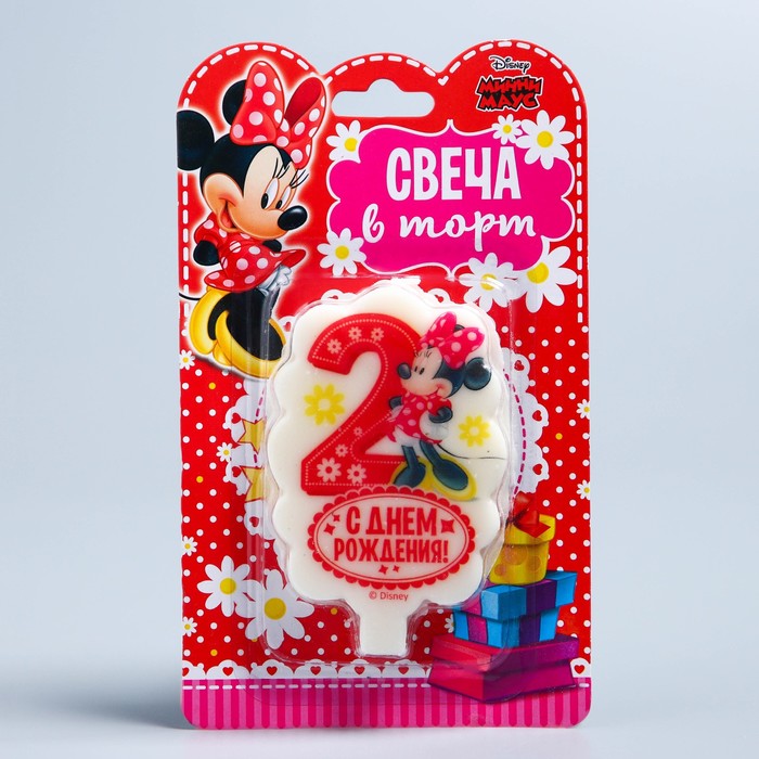 Свеча в торт Дисней 2 "С Днем Рождения", Минни Маус