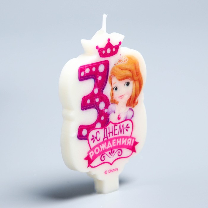 Свеча в торт Дисней 3 "С Днем Рождения", София Прекрасная