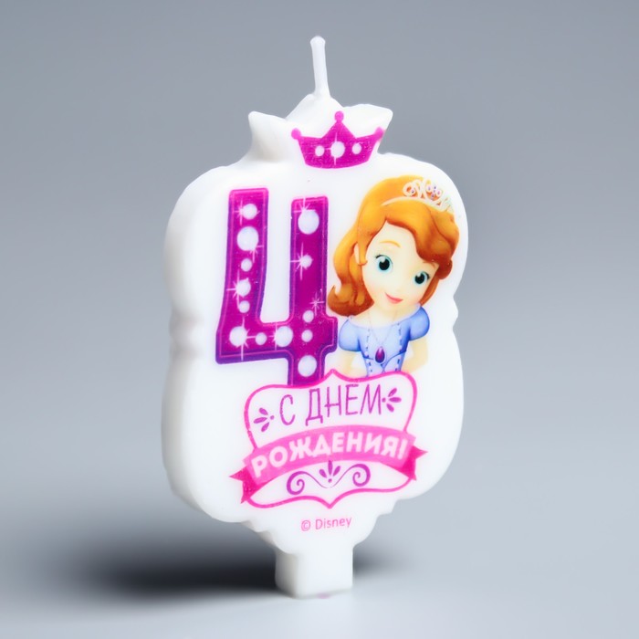 Свеча в торт Дисней 4 "С Днем Рождения", София Прекрасная