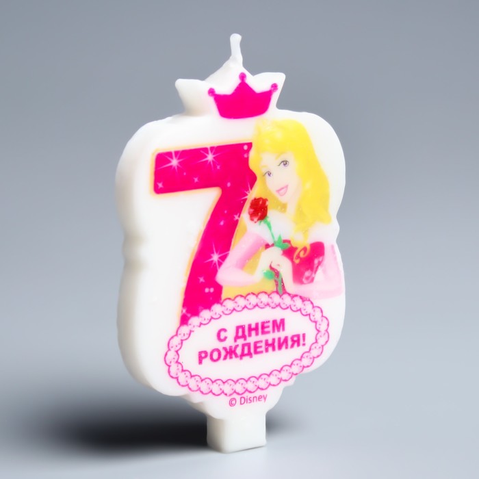 Свеча в торт Дисней 7 "С Днем Рождения", Принцессы: Аврора