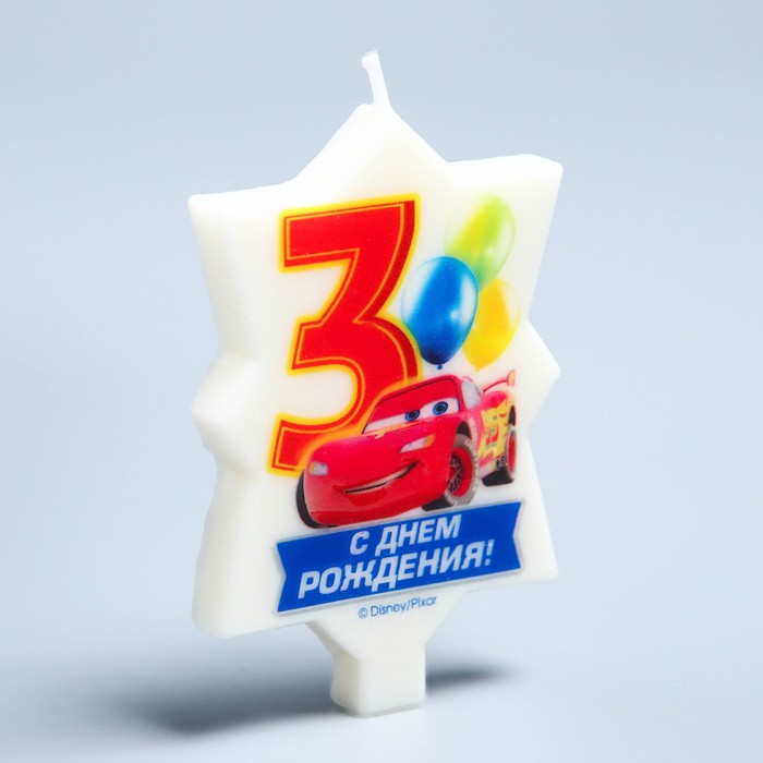 Свеча в торт Дисней 3 "С Днем Рождения", Тачки