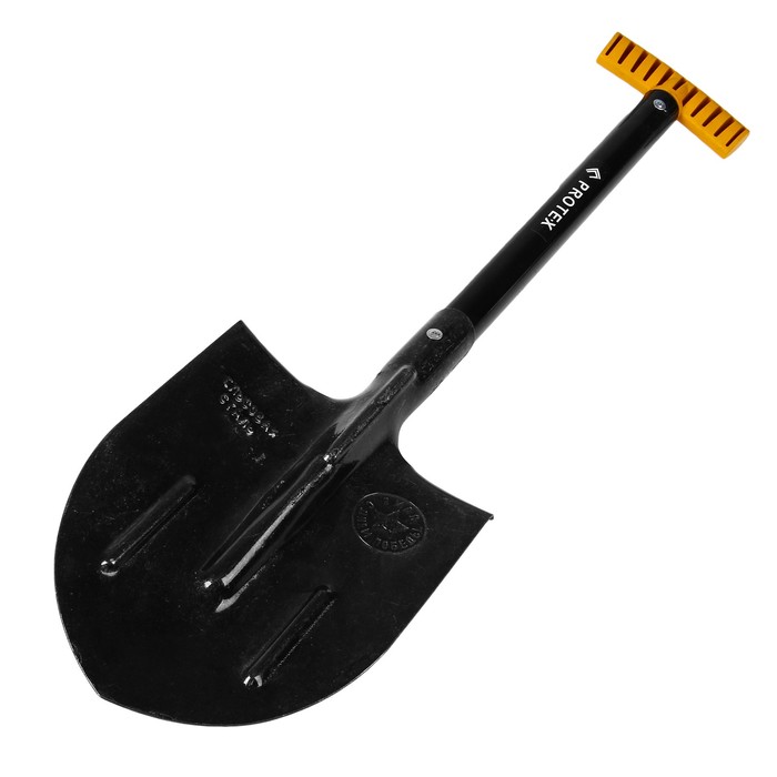 Лопата автомобильная, с черенком, с ручкой, "Ника"