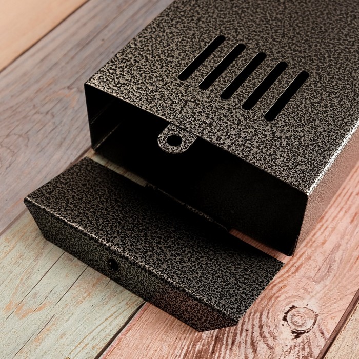 Ящик почтовый «Вертикаль», вертикальный, без замка (с петлёй), узкий, серебристый