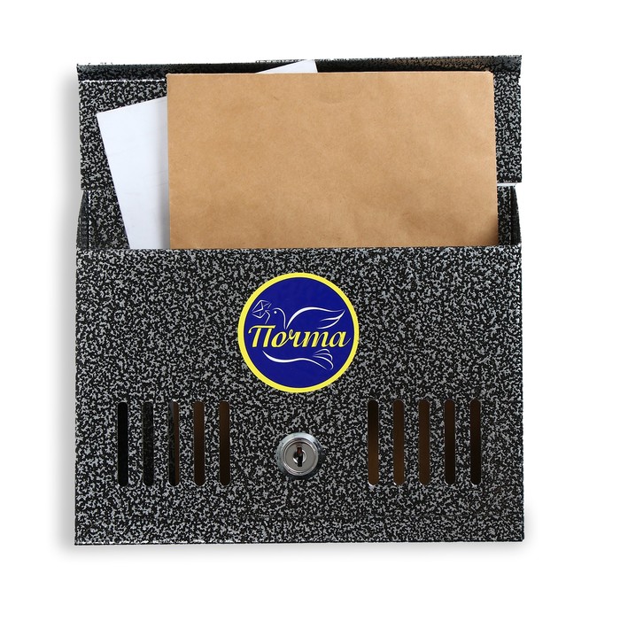 Ящик почтовый с замком, горизонтальный «Мини», серебристый красивый яркий мини почтовый ящик ручной работы