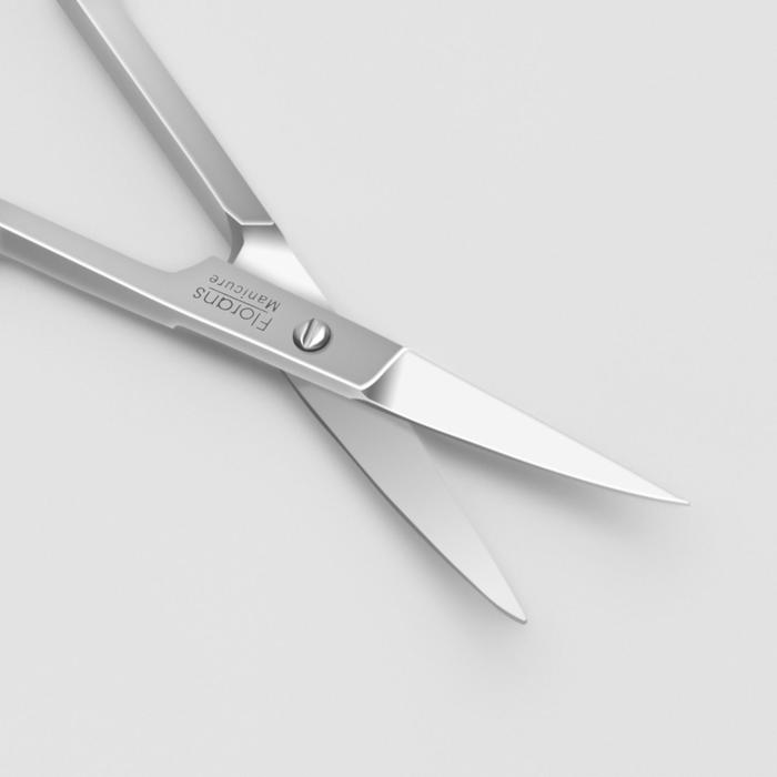 Ножницы маникюрные, универсальные, узкие, загнутые, 10,5см, цвет серебристый