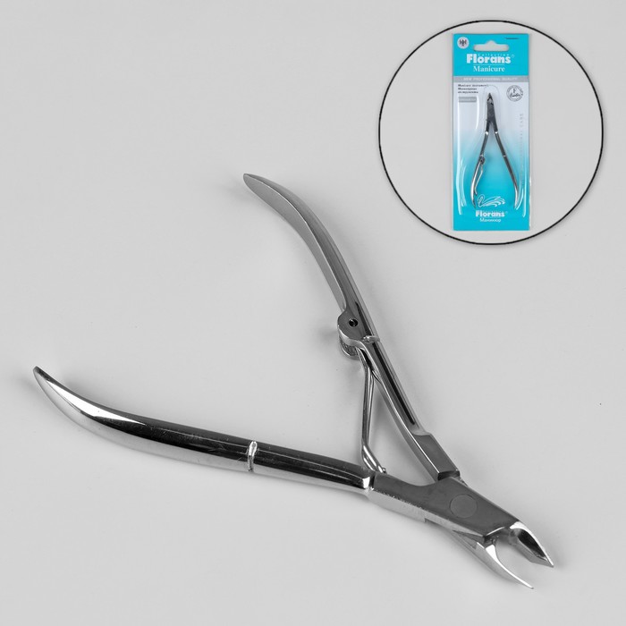 Кусачки маникюрные, одинарная пружина, 10см, рабочая область-5мм, цвет серебристый