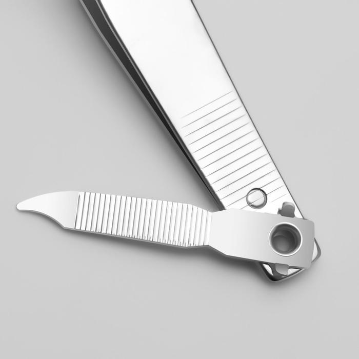 Кусачки-книпсер маникюрные, с пилкой, 6,5(±0,5)см, цвет серебристый