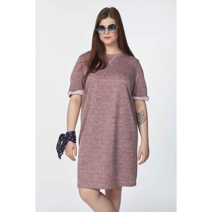 Платье женское, размер 58, цвет бордовый меланж 2-124-05
