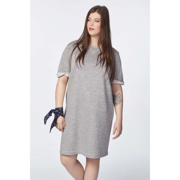 Платье женское, размер 54, цвет серый меланж 2-124-11