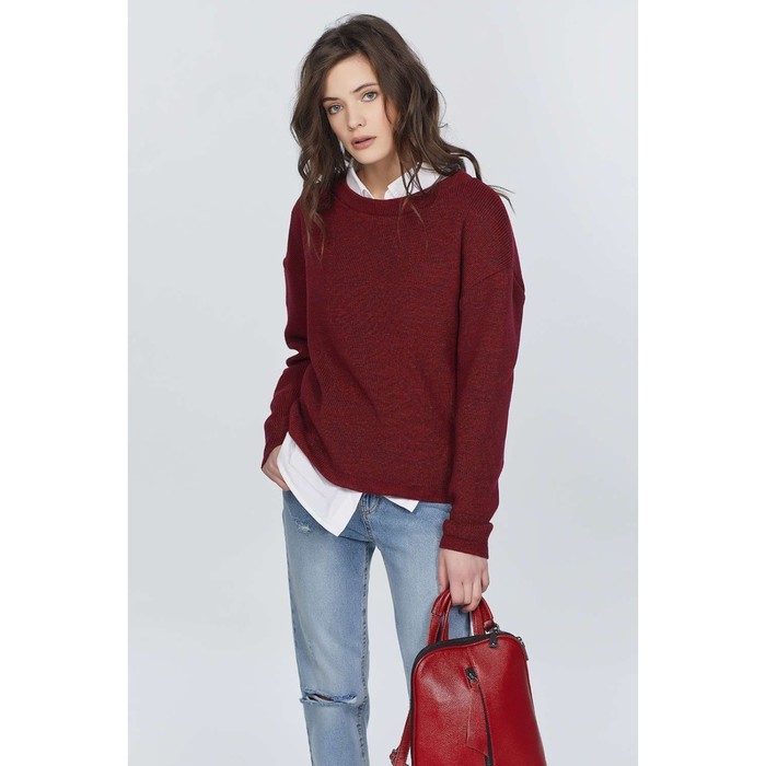 Джемпер женский, размер 46, меланж ягодный 9228-05