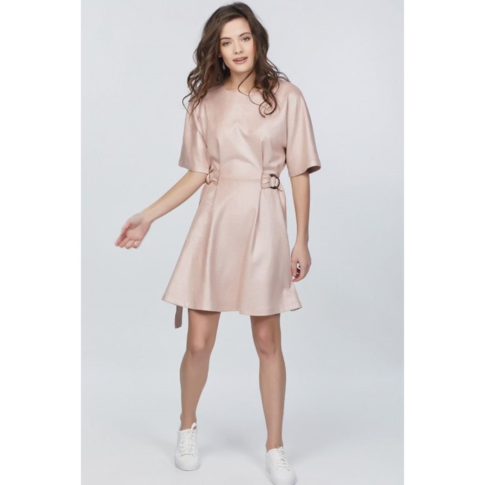 Платье женское, размер 44, цвет серебристо-пудровый 704-04