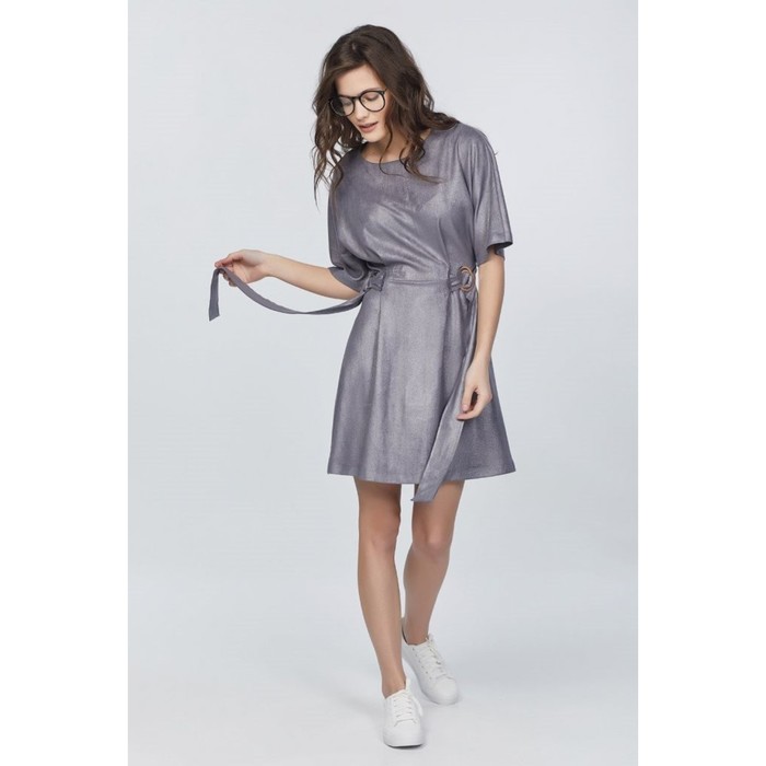 Платье женское, размер 48, цвет серебристо-пудровый 704-11