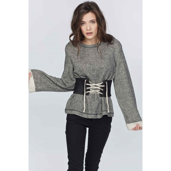 Свитшот женский, размер 46, цвет чёрный меланж 514.1-01