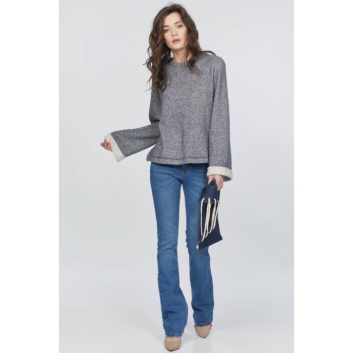 Свитшот женский, размер 42, цвет тёмно-синий меланж 514.1-08