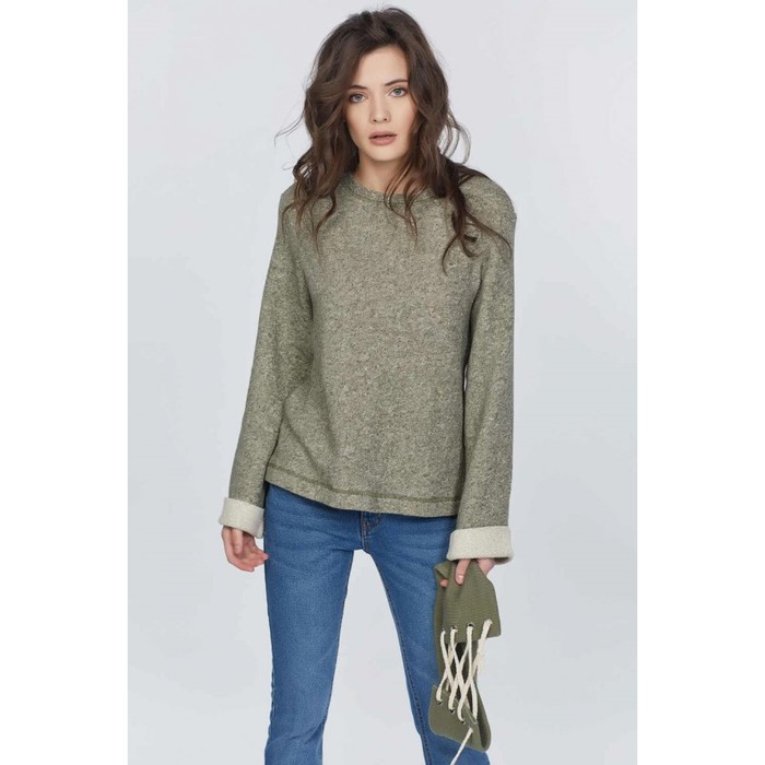 Свитшот женский, размер 44, цвет хаки меланж 514.1-15