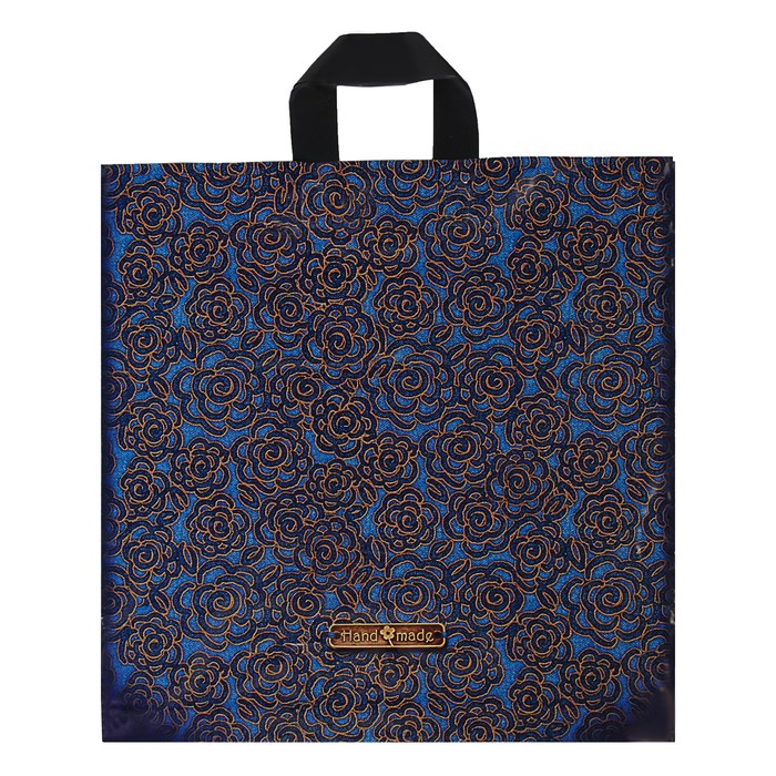 Пакет "Джинсовая роза", полиэтиленовый с петлевой ручкой, 44 х 44 см, 70 мкм