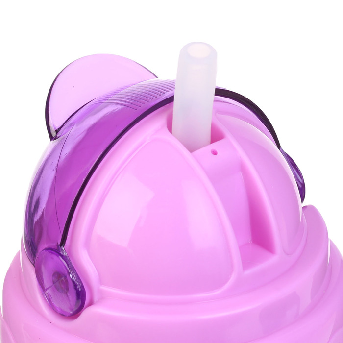 Поильник детский с трубочкой, 330 мл, от 9 мес., цвета МИКС