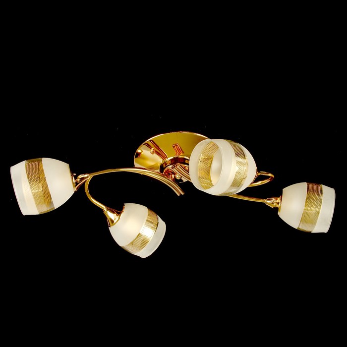 Люстра "Тюльпан" 4x60Вт E27 золото 60х60х24см.