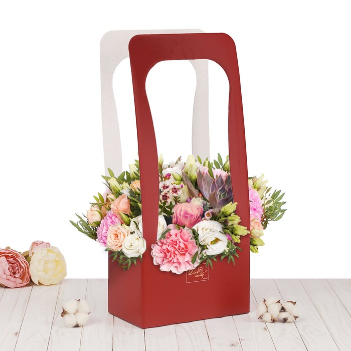 Сумочка для цветов «Бордо», 23 х 45 х 13 см