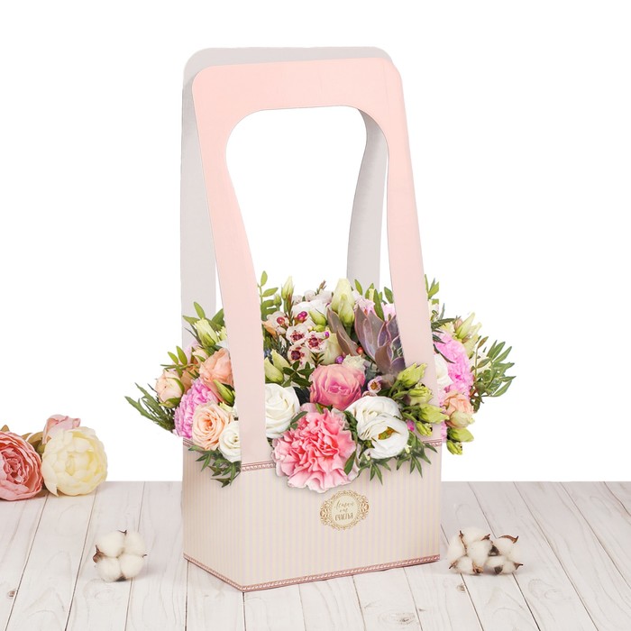 Сумочка для цветов «Коробочка конфет», 23 х 45 х 13 см