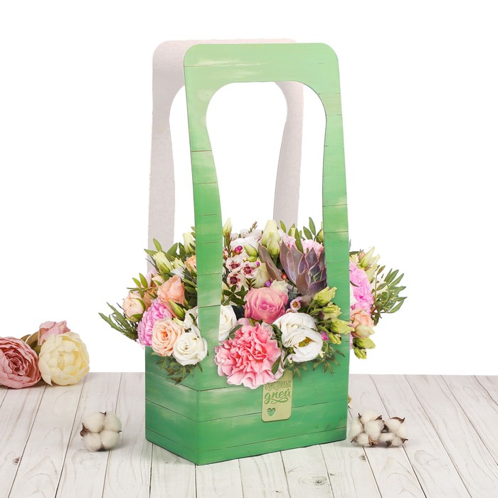 Сумочка для цветов «Досочки», 23 х 45 х 13 см