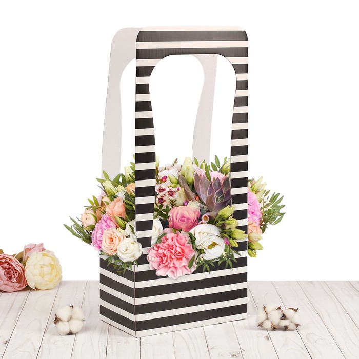 Сумочка для цветов «Монохром», 23 х 45 х 13 см