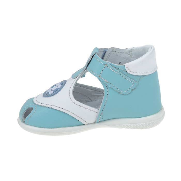 Туфли летние ясельные арт. 17-214-4 (голубой/белый) (р. 18)