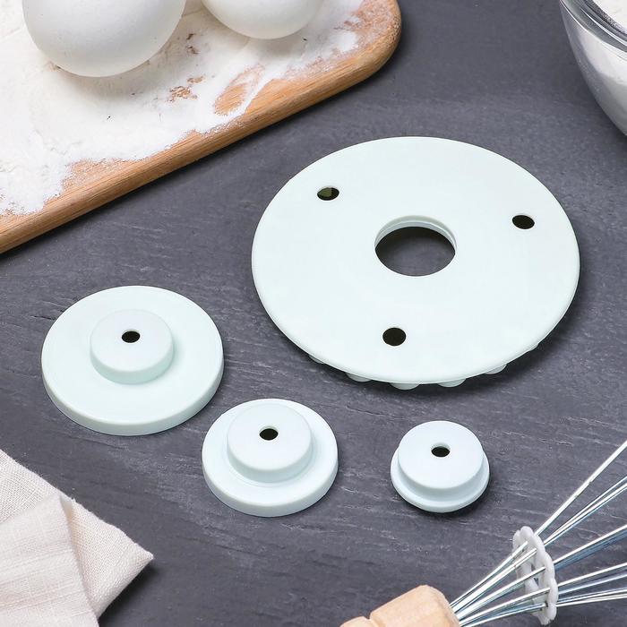 Набор кондитерский "Цветок", 3 предмета: печать кондитерская 9х2 см, 2 насадки