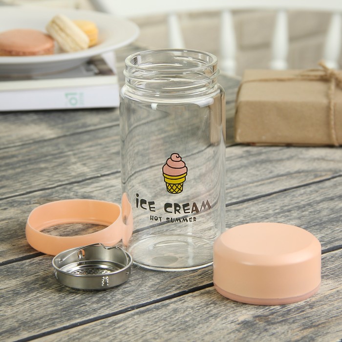 Бутылка 300 мл "Холодок", металлическое сито, рисунок и цвета МИКС