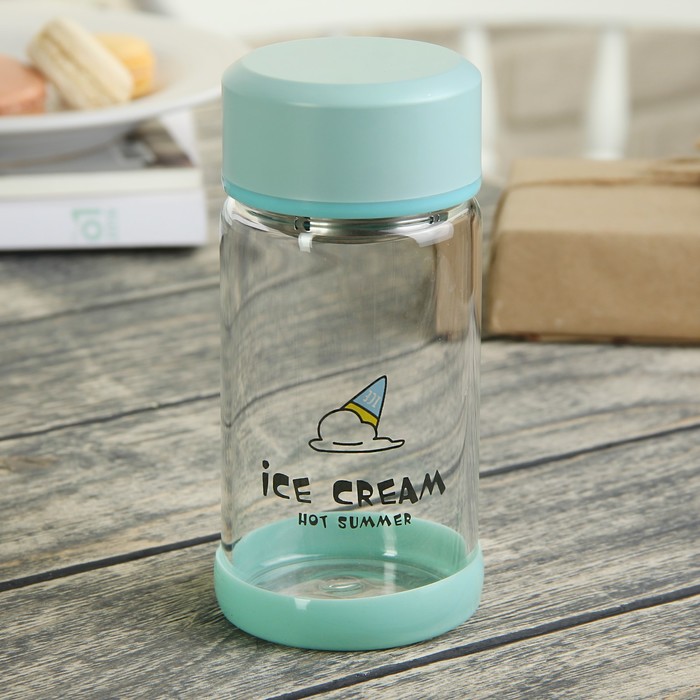 Бутылка 300 мл "Холодок", металлическое сито, рисунок и цвета МИКС