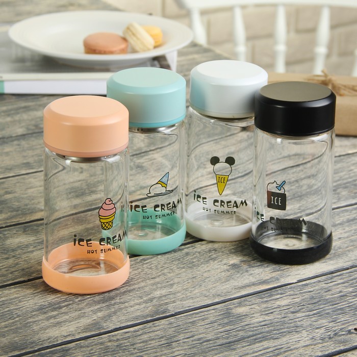 Бутылка 300 мл "Холодок", металлическое сито, рисунок и цвета МИКС