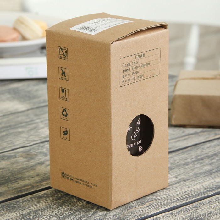 Бутылка двойное стекло 200 мл "Ушки", рисунок МИКС