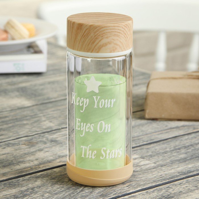 Бутылка двойное стекло 300 мл "Хорошее настроение"