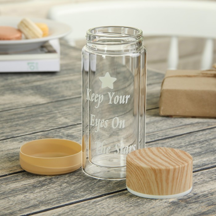 Бутылка двойное стекло 300 мл "Хорошее настроение"