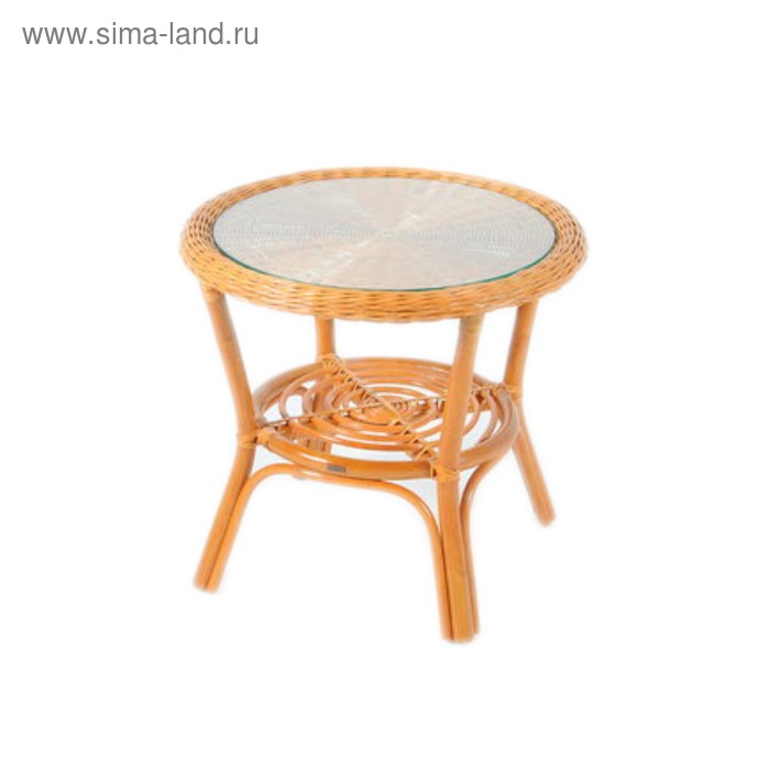 фото Стол со стеклом, 54 × 54 × 50 см, цвет коньячный, 02/08a vinotti
