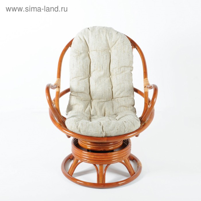 фото Кресло вращающееся, с подушкой, ротанг, цвет коньячный, 05/01 vinotti