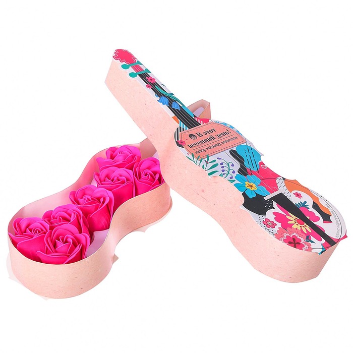 Мыльные лепестки в коробке-скрпике "В этот весенний день", 7 шт.