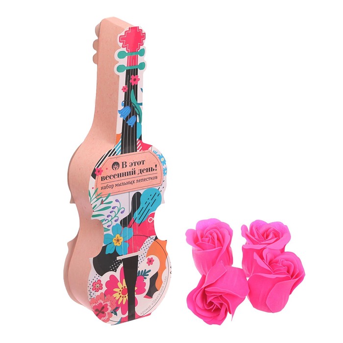 Мыльные лепестки в коробке-скрпике "В этот весенний день", 7 шт.