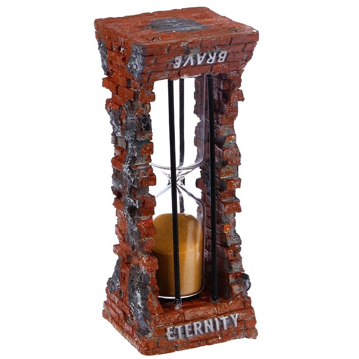 Часы песочные "Вечность", полистоун под кирпич, 15 минут, микс, 7,5*18,5 см