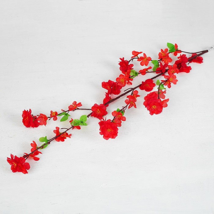 Цветы искусственные "Сакура нежность" 4*120 см, красный