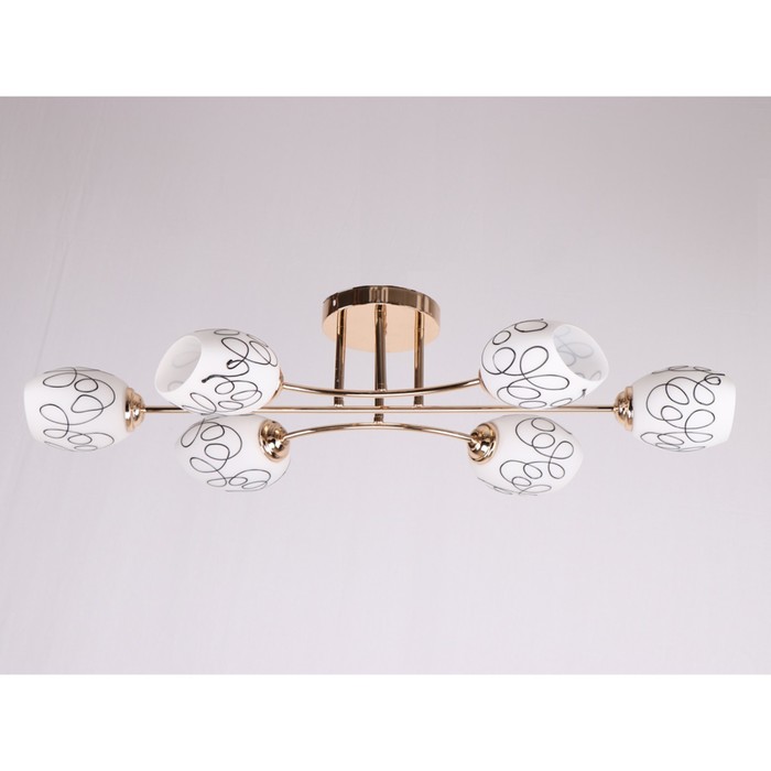 Люстра "Блэйк" 6x60Вт E27 88x45x21см. золото