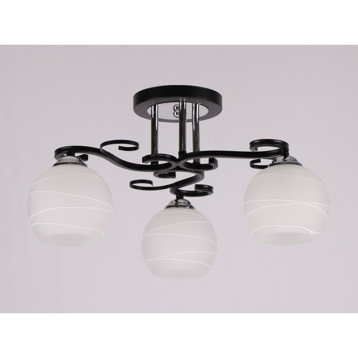 Люстра "Марка" 3x60Вт E27 57x57x25см. черный