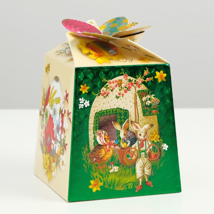 Подарочная коробка "Праздник пасха", 11 х 10.5 х 8.5 см