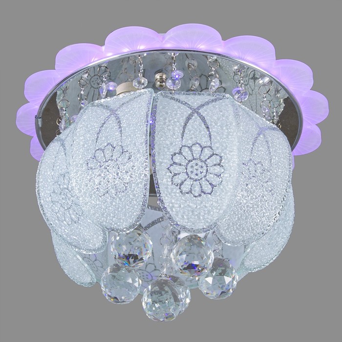 Люстра с ПДУ "Ромашка" 3 лампы E27 15Вт хром 30см.