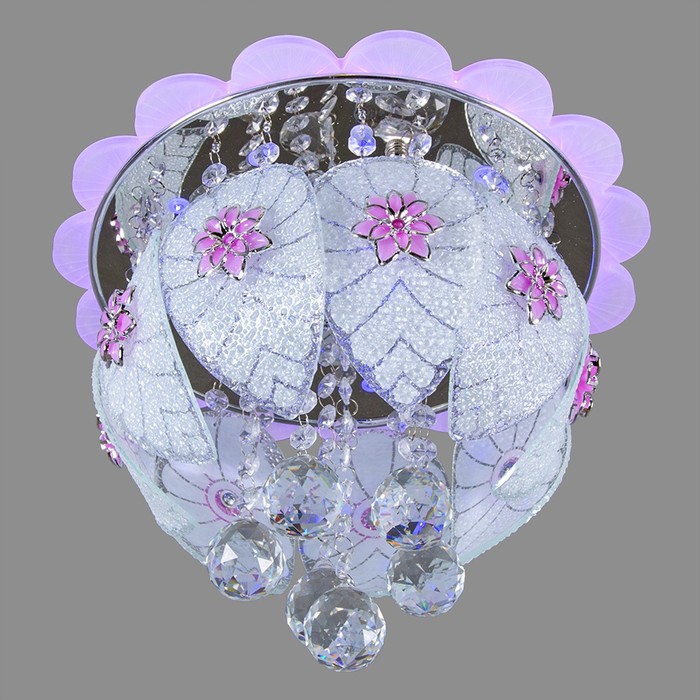 Люстра с ПДУ "Цветок" 3 лампы E27 15Вт хром 30см.