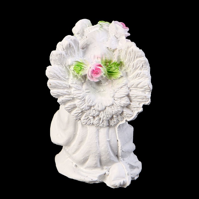 Сувенир полистоун "Белоснежный ангелочек в цветочном венке" в пакетике МИКС 4,7х2,9х2,5 см